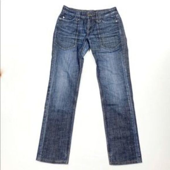 Club Monaco Stove Pipe Jeans Thrashed Distressed Groin Pork Chop Pockets Size 30 - Picture 2 of 16